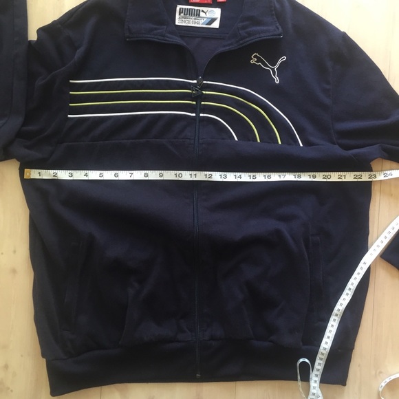 Puma Mens Lightweight Track Jacket logo Sz L Blue - Picture 4 of 8